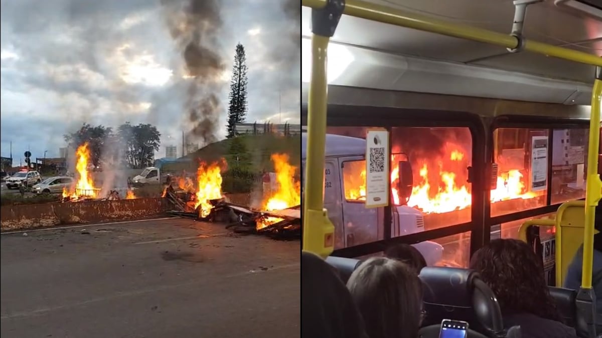 Após a atuação das forças de segurança e a limpeza das pistas, o trânsito foi liberado no trecho