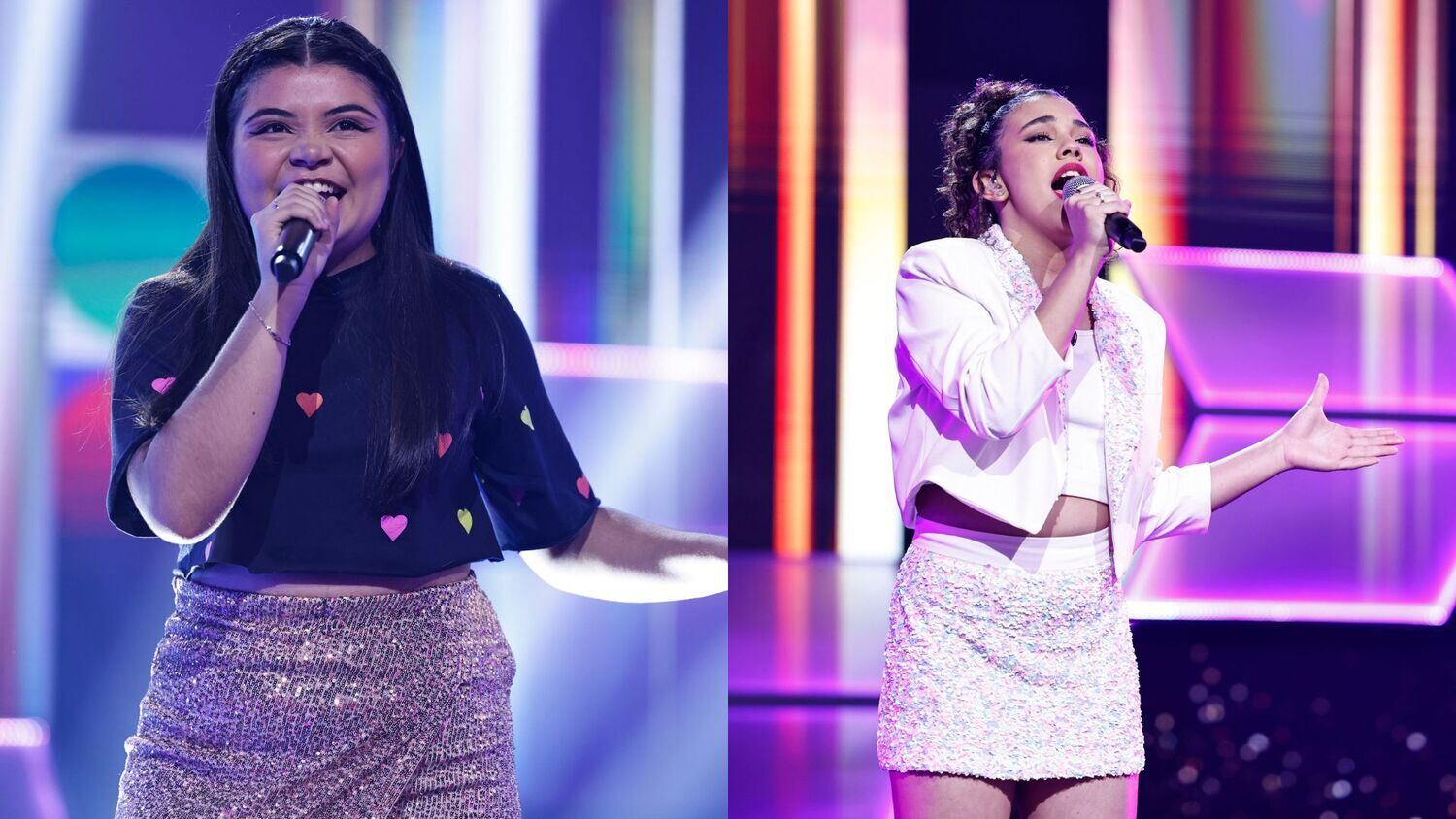 Cropped

A dupla que duelou por uma vaga na semifinal também arrasou nos lookinhos! Bia Abraão optou por cropped preto com coraçõezinhos coloridos e saia brilhante. Julhya Ribeiro escolheu conjuntinho rosado e também deixou a barriga de fora. Curtiu?