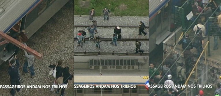 Passageiros foram obrigados a descer na linha férrea após falha em trem da linha 7-Rubi