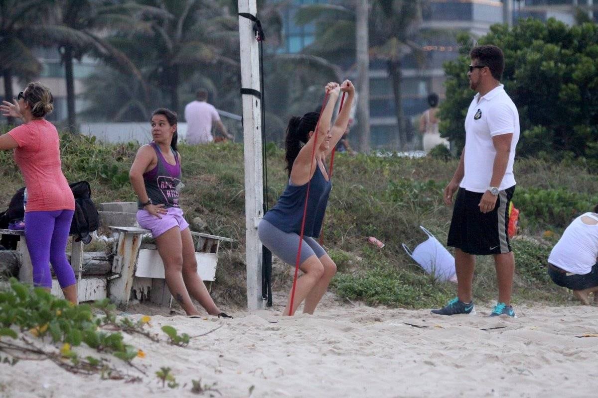 Fernanda Souza e Samara Felippo malhando juntas nesta segunda-feira (29), no Rio de Janeiro
