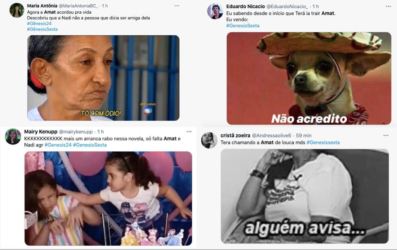Revolta, lamento e choradeira marcaram o capítulo de Gênesis desta sexta-feira (19). Amat flagrou Terá e Nadi aos beijos e os telespectadores usaram as redes sociais para desabafar sobre a cena: veja o que eles comentaram!