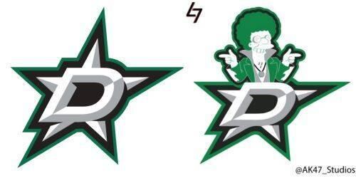 Disco Stu encerra a galeria representando o Dallas Stars