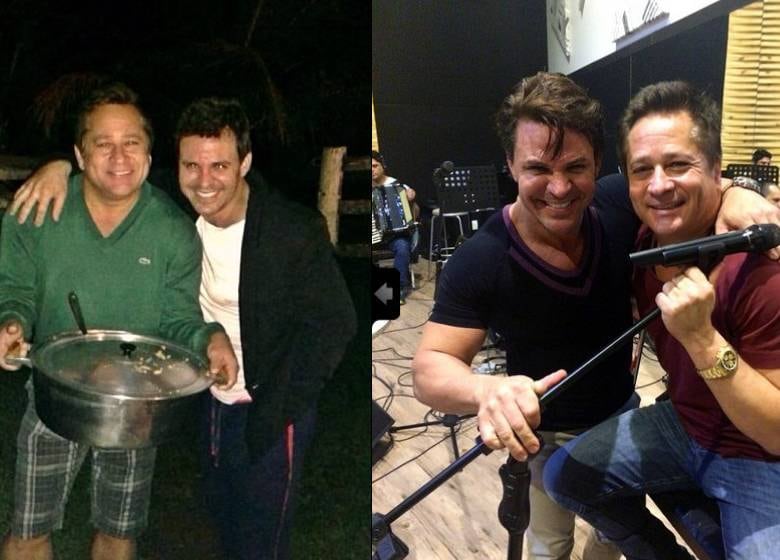 Nesta montagem de fotos, dá pra reparar bem que Leonardo não mudou tanto com o tempo, mas Eduardo está completamente transformado! 