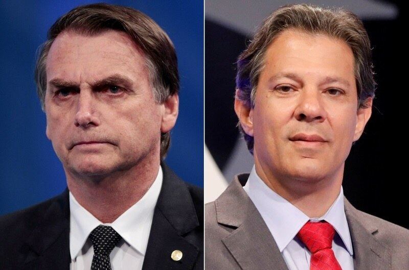 Bolsonaro e Haddad são os candidatos à Presidência