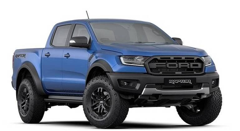 Projeçao da Ford Ranger Raptor com conjunto específico de suspensão, rodas e pneus