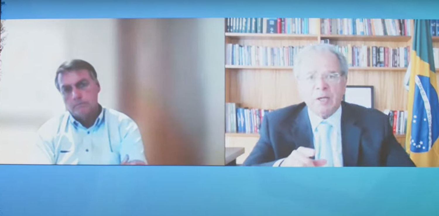 O presidente da República, Jair Bolsonaro, e o ministro da Economia, Paulo Guedes