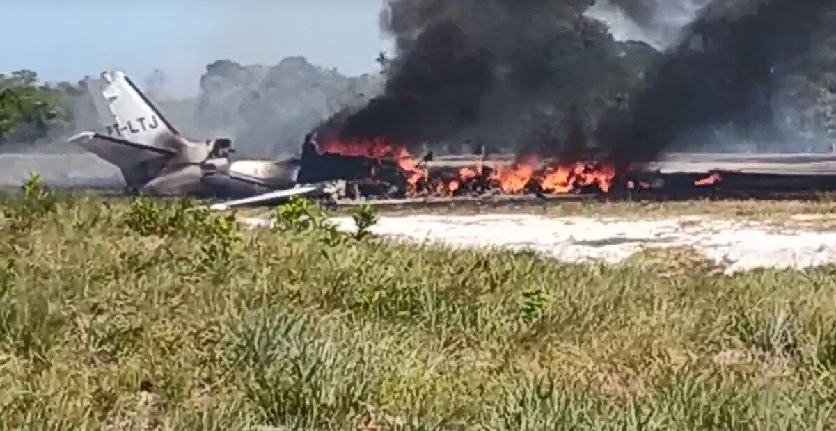 Avião caiu em Maraú, no interior da Bahia
