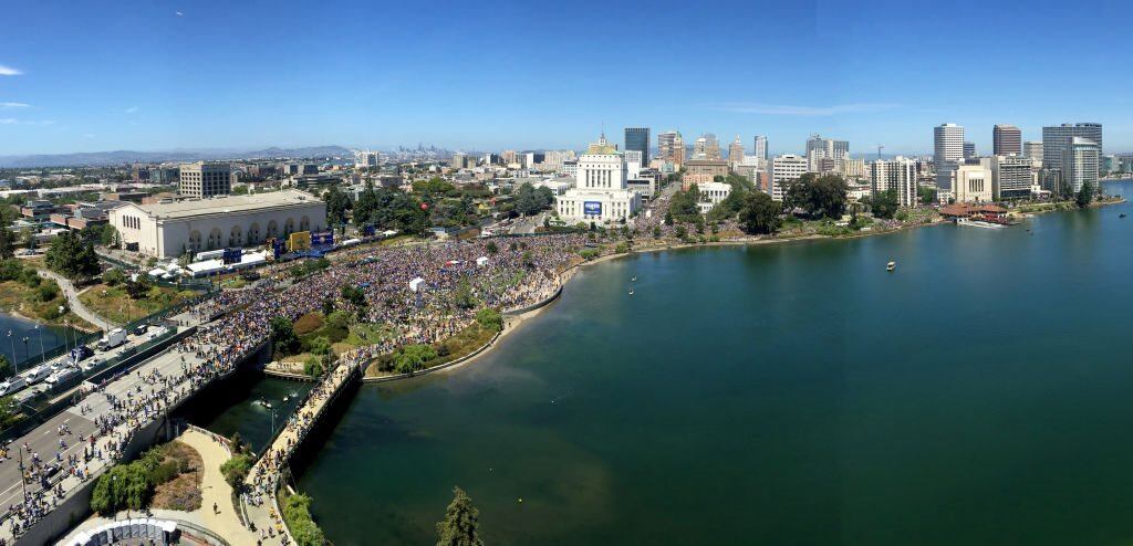 Veja mais fotos da festa do Golden State Warriors na tarde desta quinta-feira (15), em Oakland, na Califórnia