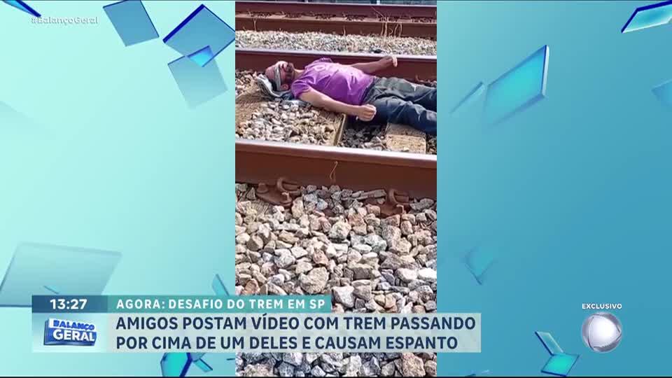 Amigos postam vídeo com trem passando por cima de um deles e causam espanto nas redes sociais