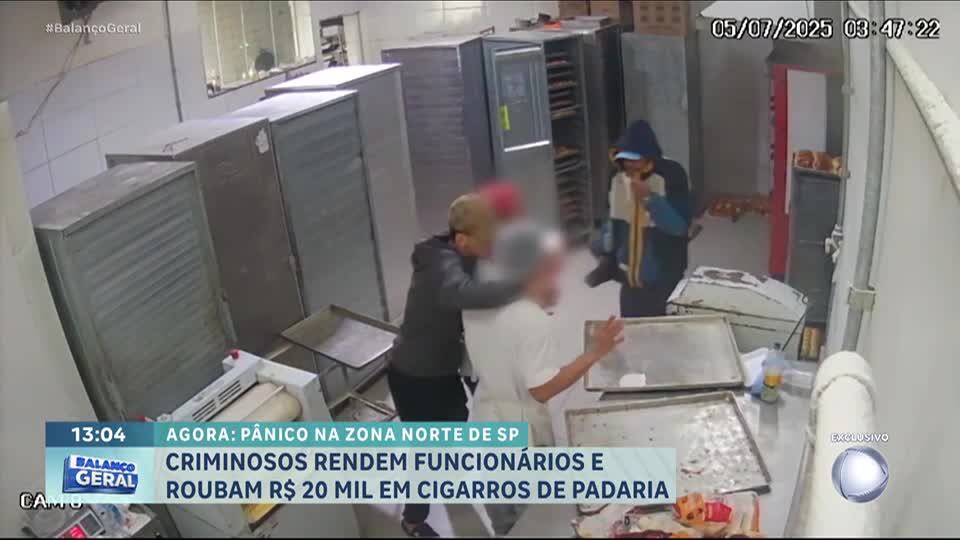 Criminosos rendem funcionários de padaria e roubam R$ 20 mil em cigarros e dinheiro