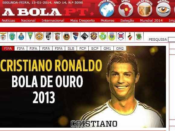 Para finalizar, três jornais portugueses se derreteram em elogios ao melhor do mundo, começando pelo A Bola