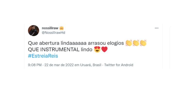 Logo no início, a abertura da série chamou atenção dos fãs, que elogiaram a escolha do instrumental como trilha sonora 