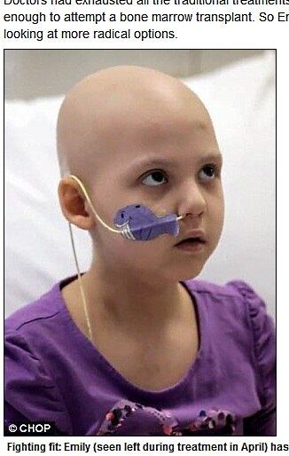 

A menina estava lutando contra a
leucemia havia dois anos. Em fevereiro deste ano, ela teve uma recaída durante o
tratamento de quimioterapia intensiva, segundo o site Daily Mail