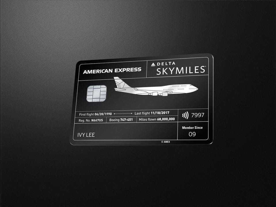 American Express e Delta Skymiles: cartão feito com pedaços de metal do Boeing 747