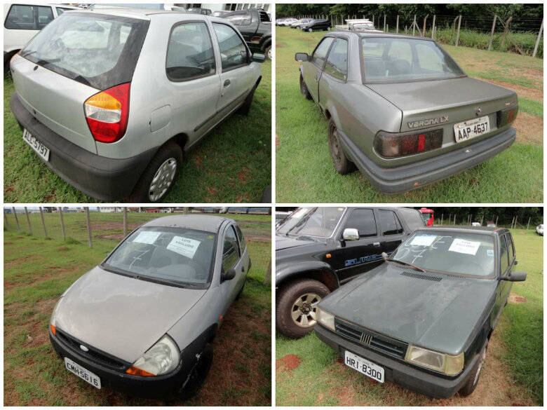 O terceiro lote do leilão da Receita em Novo Mundo tem preço mínimo ainda menor: R$ 4.000. Os interessados poderão levar veículos variados como Fiat Palio (03/04), Fiat Uno (94/94), Ford Ka (98/98) e Ford Verona (1990)
