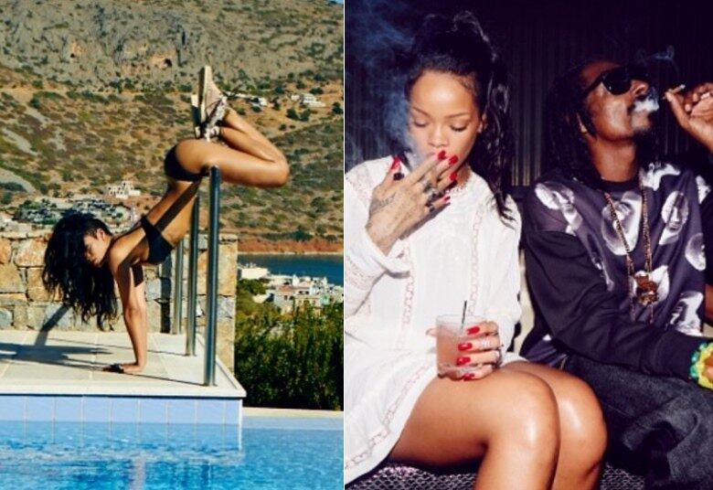 O Instagram de Rihanna é o retrato do que é a cantora: polêmica pura. A cantora tira foto fumando, bebendo, com bumbum de fora... fora das redes sociais, Rihanna não deixa por menos. No começo da carreira, a diva era toda menininha, com cabelos encaracolados e meiguinha. Foi a partir de Umbrella que ela passou a mudar o visual, adotar uma atitude de mulherão e a se rebelar. O namoro com Chris Brown e a polêmica da agressão sofrida deixaram a garota mais doidinha ainda