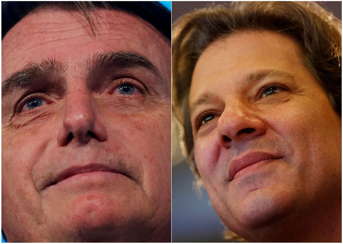 Nacionalmente, Bolsonaro tem 28% e Haddad, 22%