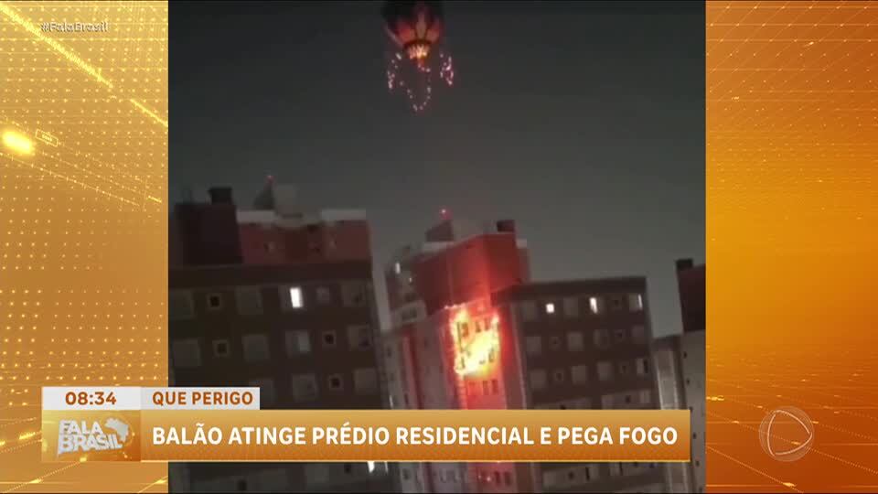 Balão atinge condomínio em Guarulhos e provoca incêndio