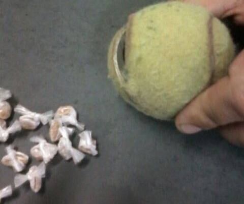 Para não levantar suspeita, jovem escondia droga em bola de tênis
