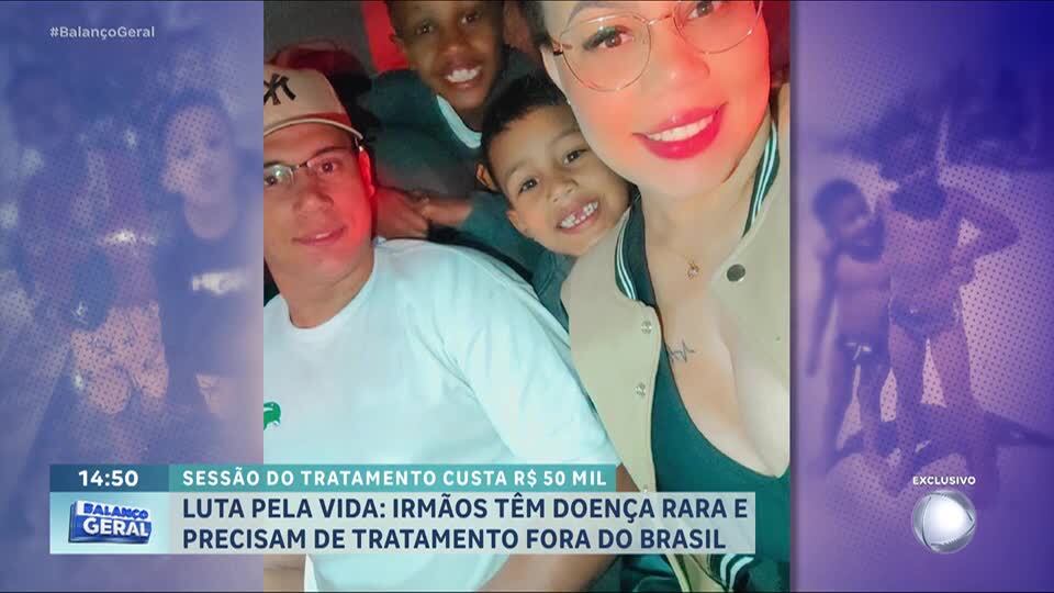 Família pede ajuda para pagar tratamento raro oferecido fora do Brasil para dois irmãos