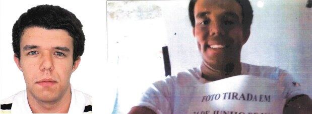 À esquerda, foto do banco de dados da PF e, à direita, foto tirada pelo candidato