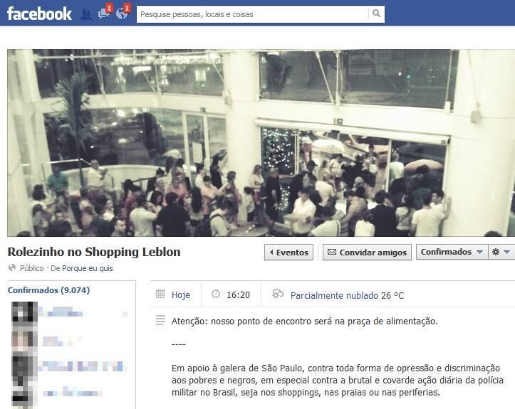 Encontro foi organizado em rede social