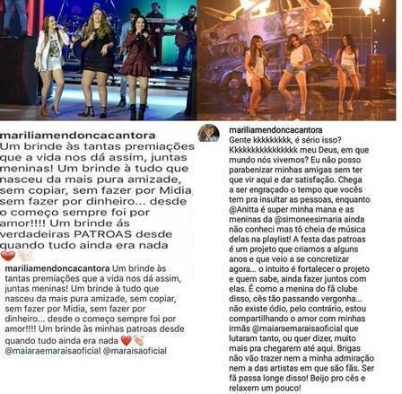 Marília comentou no próprio post sobre a reação exagerada dos fãs