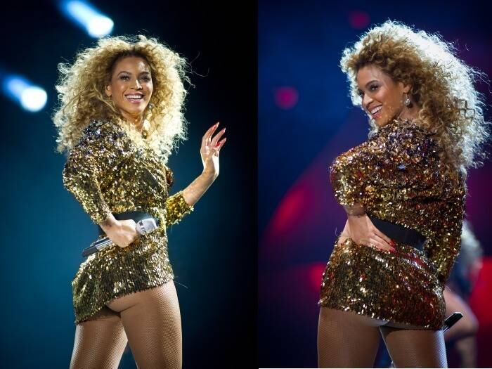 Beyoncé não tem vergonha de mostrar o bumbum em suas apresentações. Pudera, são 101 cm de derrière