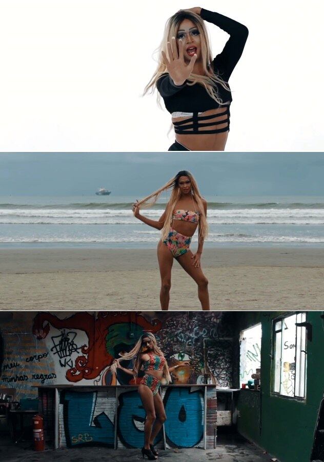 O clipe de Trava Trava também é um fenômeno, com mais de 30 mil visualizações apenas no dia do lançamento. Com cenas de Lia dançando em uma área cheia de grafites, em um estúdio e também numa praia, o vídeo conquista por seus efeitos frenéticos e pela presença marcante da cantora.

— A parte do estúdio foi a mais tensa. Estávamos alguns meninos e eu preparados pra gravar, a câmera e muitas luzes apontadas para mim, e do nada minha voz começou a ecoar pelo estúdio inteiro. Não sabia onde enfiar minha cara [risos], mas fui me soltando aos poucos. Na praia foi engraçado, vinha gente pedir foto, todo mundo olhando, foi divertido! O Gabriel Riccieri [diretor do vídeo] foi um querido e me deixou a vontade em todas as gravações, devo muito a ele