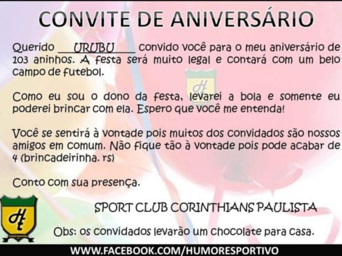 

Até um convite virtual foi criado pelos internautas

