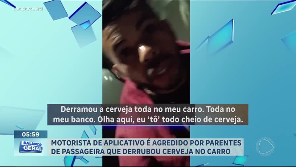 Motorista de aplicativo é agredido por parentes de passageira que derrubou cerveja no carro