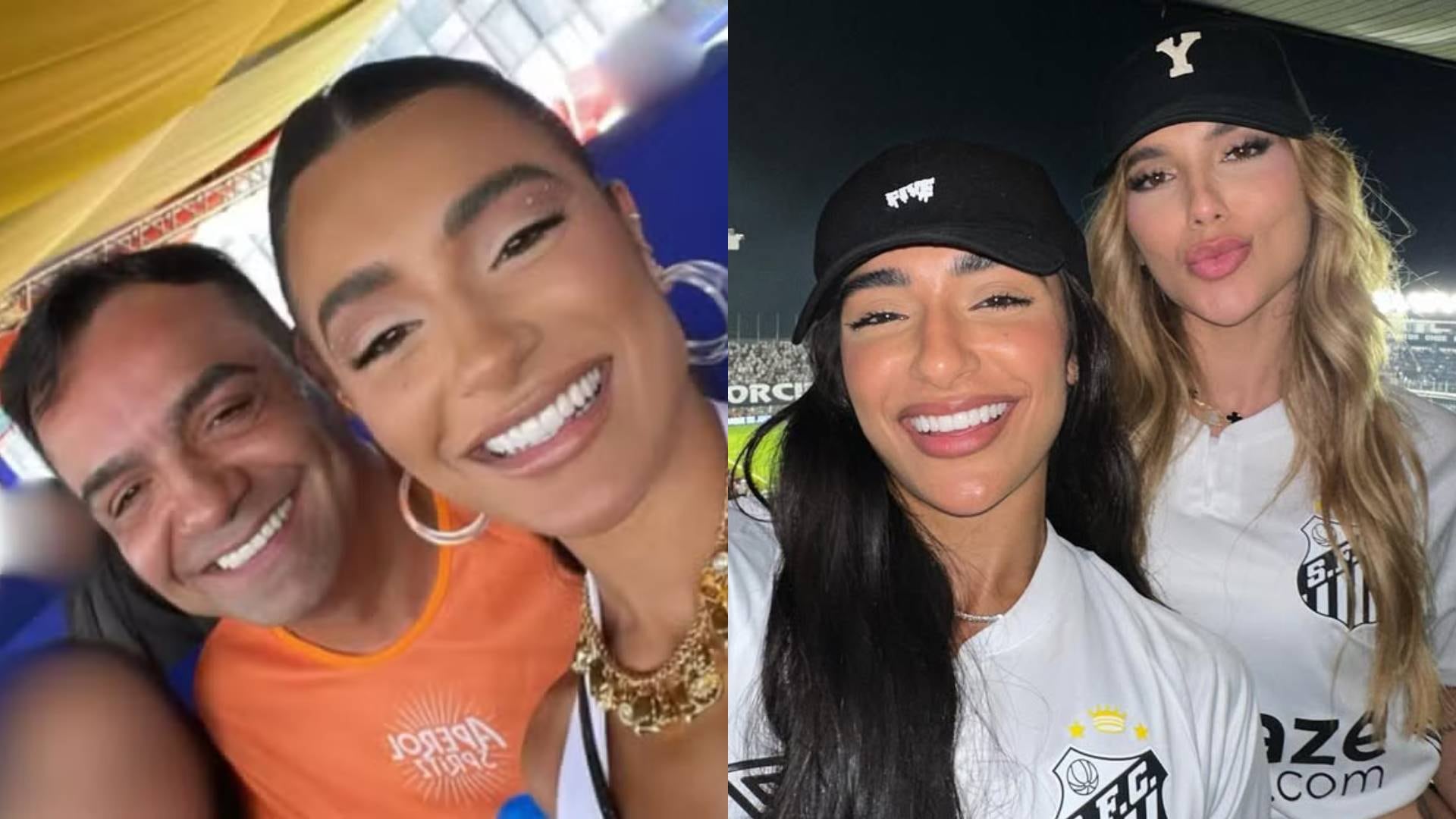 Duda Freire com o pai, Dyogo Hilario Tocafundo, e Virginia Fonseca