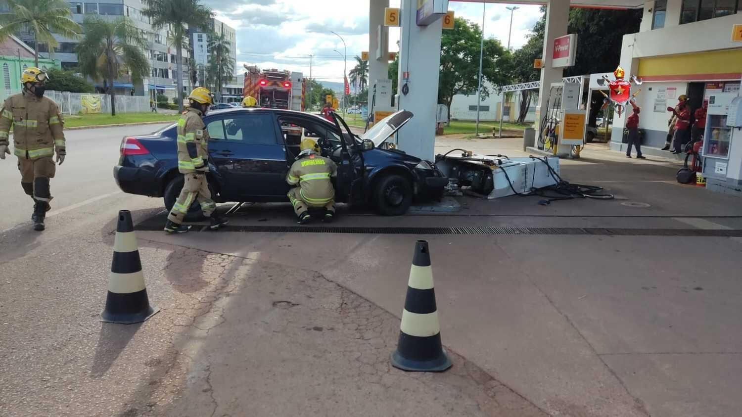 Acidente em posto de gasolina em Sobradinho (DF)