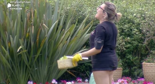 Thayse sofreu ao cuidar das aves pela primeira vez e levou bicada das galinhas