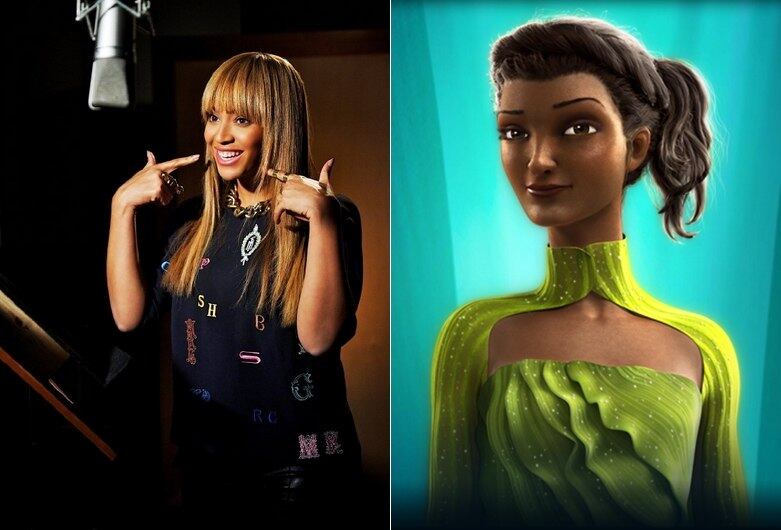 Beyoncé é uma das estrelas da animação Reino
Escondido (2013). A
cantora, que está grávida do segundo filho, interpreta a personagem
Rainha Tara
