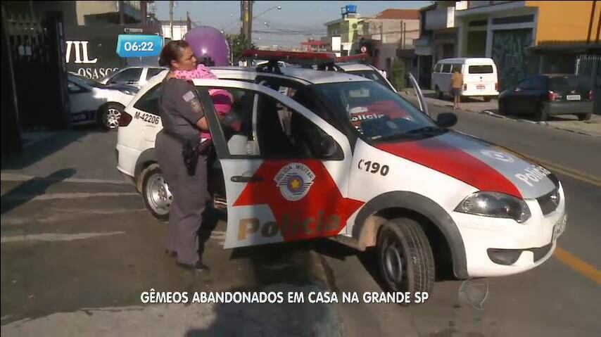 Os bebês, filhos de uma mulher de 30 anos, foram levados pela Polícia
Militar a um pronto socorro de Osasco