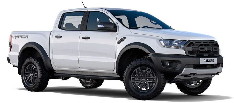 Ranger Raptor com visual diferenciado na grade, rodas e pneus mistos e adesivo exclusivo