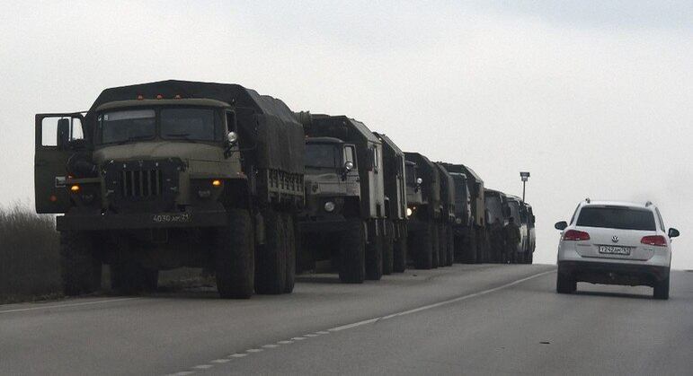 Comboio russo foi visto próximo à fronteira leste da Ucrânia
