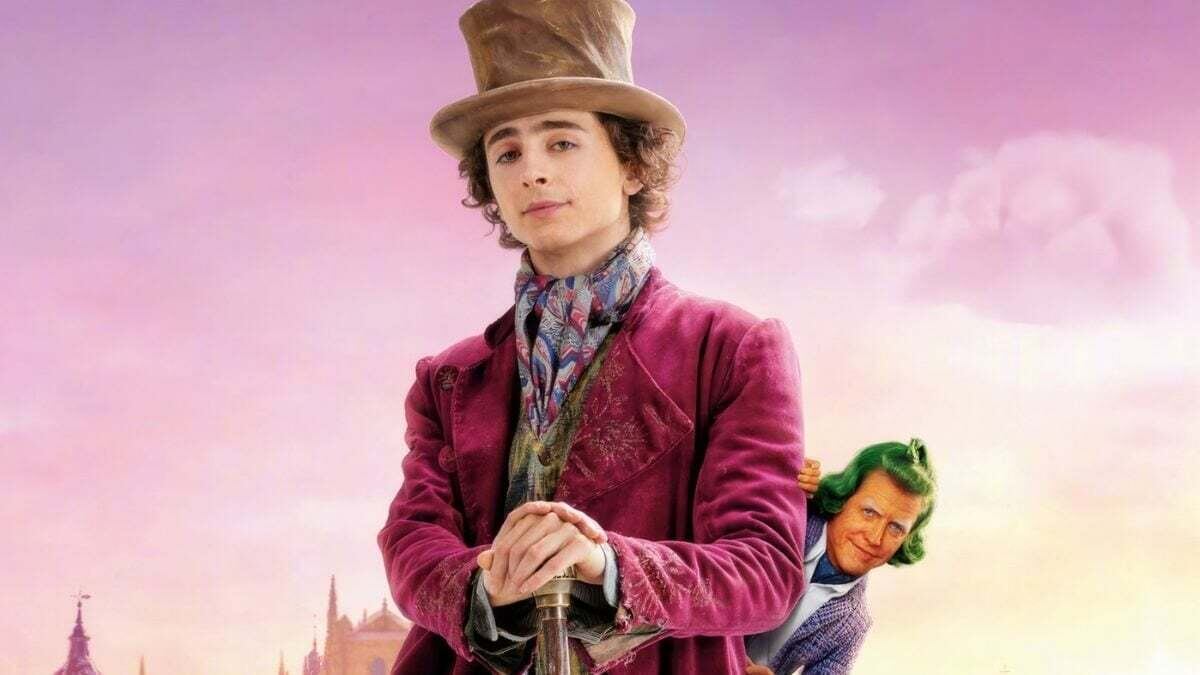 Wonka em cenário lilás