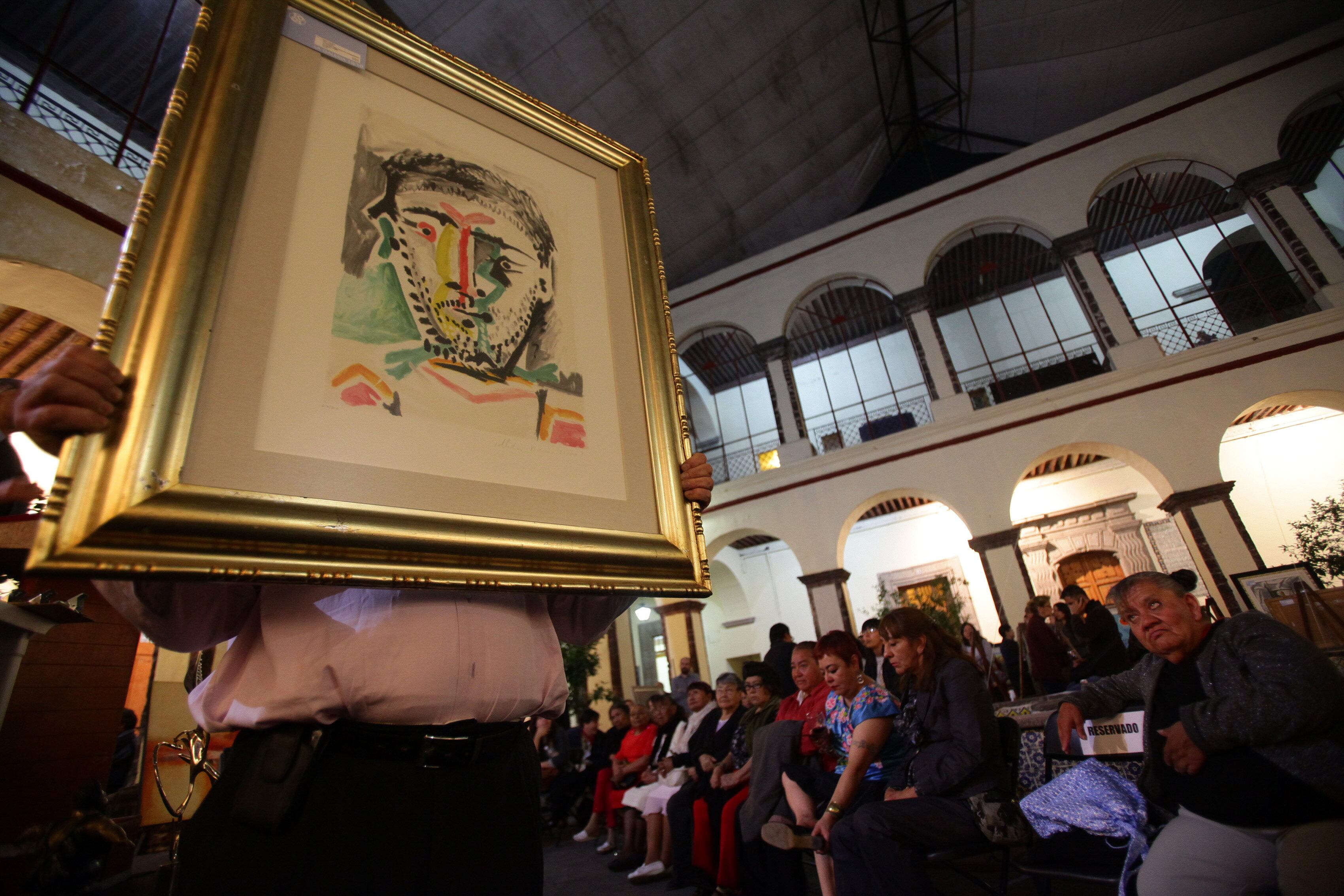 A litografia intitulada Autorretrato, de Pablo Picasso, foi um dos destaques do leilão