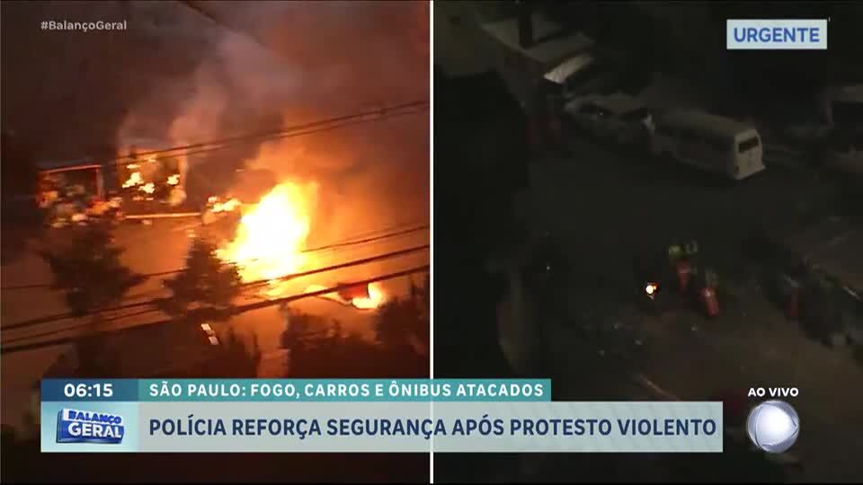 Polícia reforça segurança após protestos violentos na zona sul de São Paulo