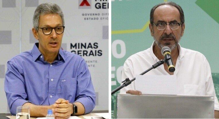 O governador Romeu Zema e o ex-prefeito de Belo Horizonte Alexandre Kalil, que disputam eleição em MG