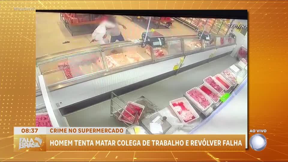 Homem tenta matar colega de trabalho a tiros em supermercado na Bahia