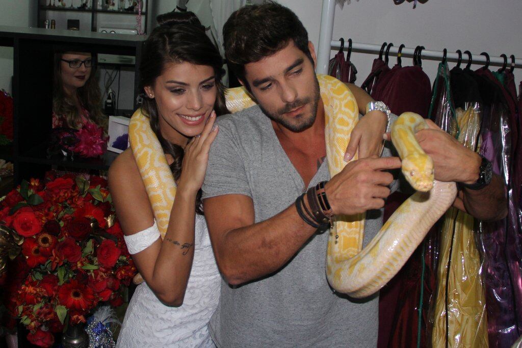 E Diego fez até carinho no bicho 