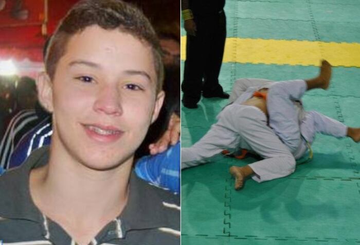 

No último dia 4 de agosto, o jovem Gabriel Diniz, de 15
anos, viu seu sonho de se tornar um grande campeão de jiu-jitsu interrompido
por um duro golpe, que lhe tirou os movimentos dos braços e das pernas, durante
um campeonato em Vitória (ES). O menino segue internado em um hospital
particular de Vila Velha (ES) e não há previsão de reversão no quadro de
tetraplegia. Pelas redes sociais, o garoto vivia declarando seu amor às artes
marciais. Entenda o caso aqui

