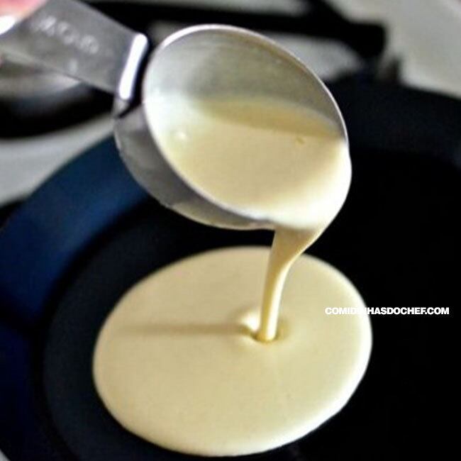 Massa de Panqueca com Creme de Leite