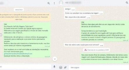 Diálogo entre a agência e um dos denunciantes