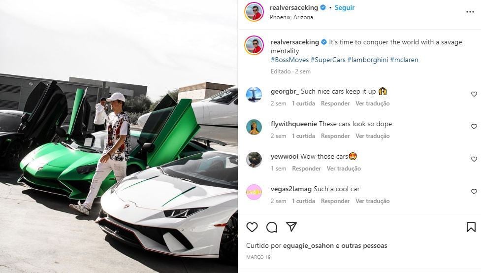 A repercussão de quem mostra os carrões, mansões, aviões e outros bens de luxo é enorme entre os internautas