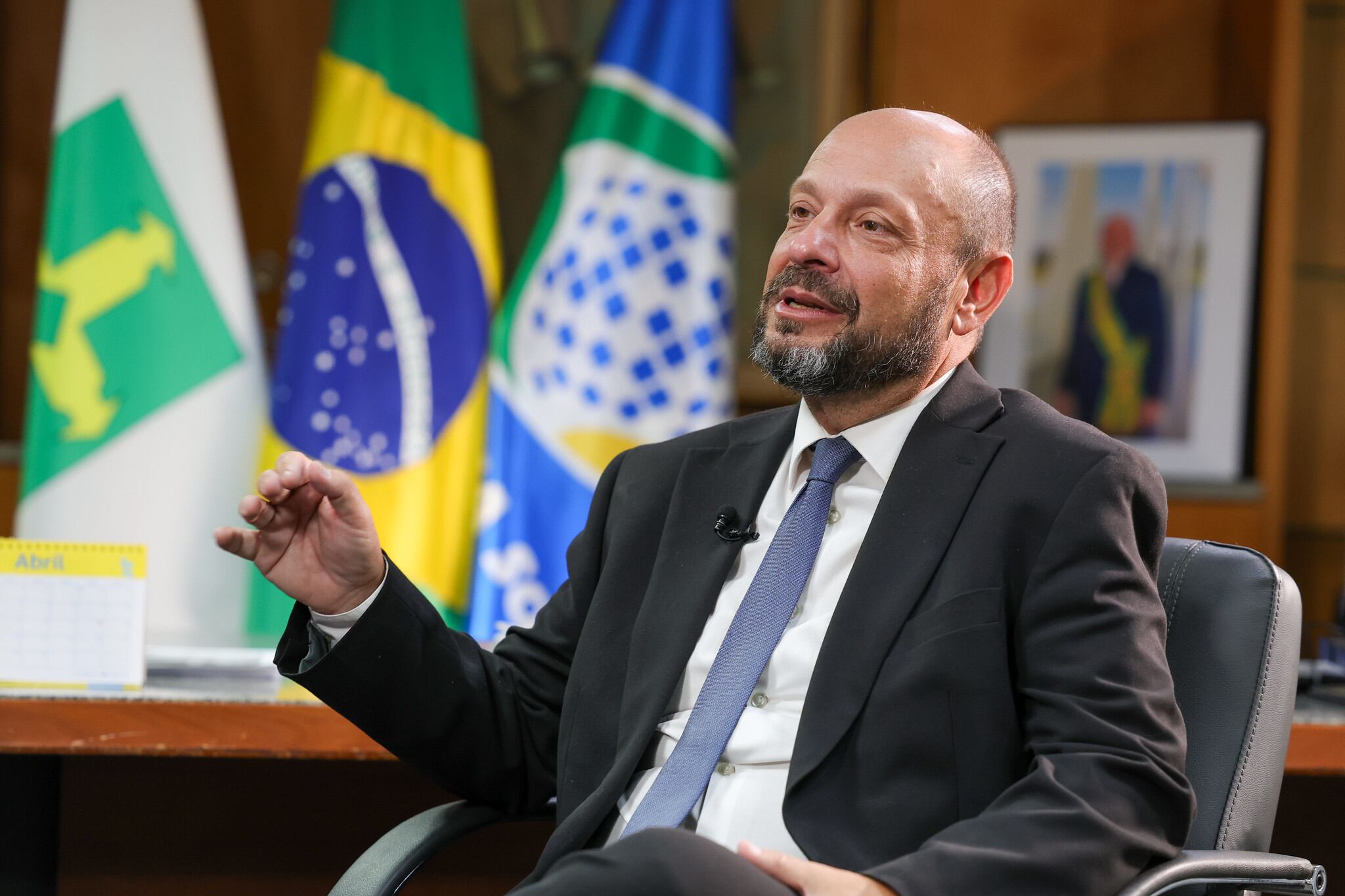 Brasília (DF) 09/05/2025 - O presidente do INSS, Gilberto Waller, durante entrevista para a TV Brasil/ EBC Foto: Fabio Rodrigues-Pozzebom/ Agência Brasil