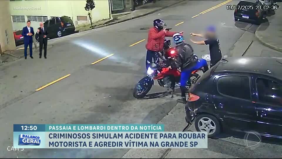 Dentro da Notícia: Criminosos em motos assaltam vítimas após acidente de trânsito